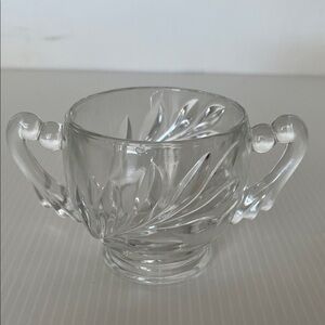 Vintage Indiana Glass  Willow Clear Pressed Glass Footed Sugar Bowl